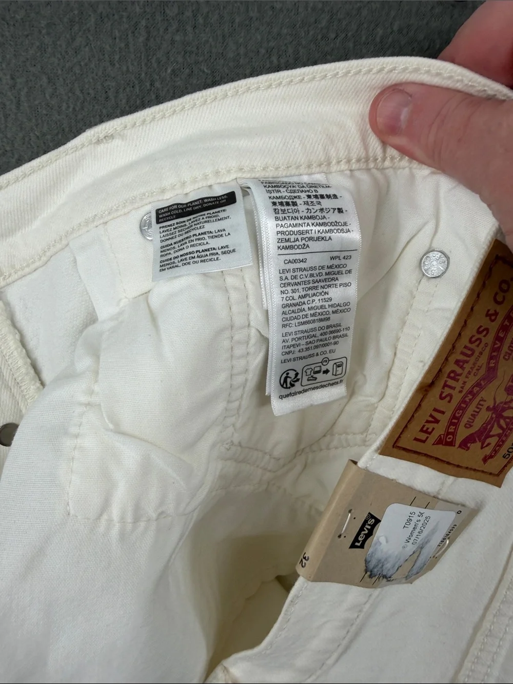 Levi's White High-Rise Denim Shorts